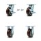 Service Caster 5 Inch Polyurethane Caster Set with 2 Brakes/Swivel Lock 2 Rigid SCC-30CS520-PPUR-TLB-BSL-2-R-2 - alternate 1